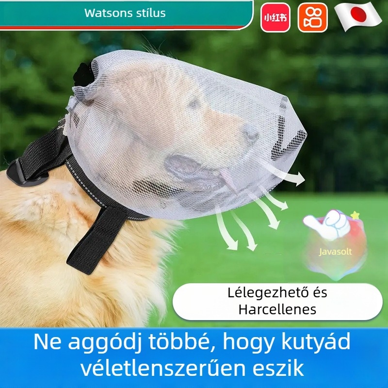 Átlátszó kutyamuzzle, légáteresztő, megakadályozza a ugatást és a harcokat, nehezebben szabadul ki. Anyag: Nylon; Márka: Crown; Import: Nem; IP engedély: Nem