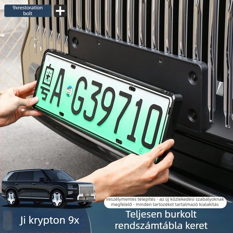 Zeekr 9X rendszámtábla védő keret, alumíniumötvözet, csavarokkal együtt