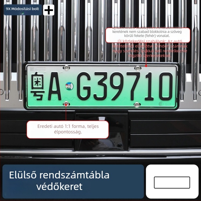 Zeekr 9X rendszámtábla védő keret, alumíniumötvözet, csavarokkal együtt