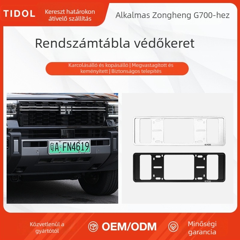 G700 alumínium-ötvözet rendszámkeret teljes lefedéssel