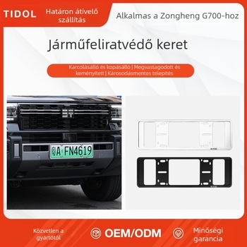 G700 alumíniumötvözet rendszámkeret teljes védelemmel, kompatibilis a G700-zal