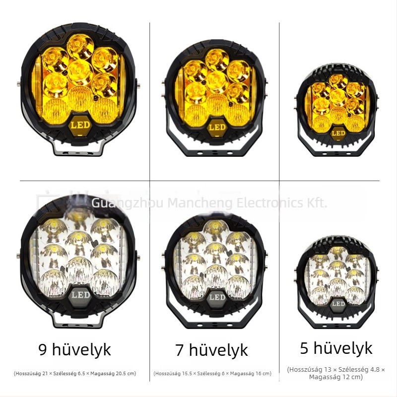 Háromoldalas LED munkalámpa terepjárókhoz, 75W, 10–60V, 15725 lm, alumíniumötvözet ház, modellek: W0275W0375W0475