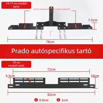 LD-ZJ rozsdamentes acél LED ködlámpa tartó LC200 Pradohoz (14-20), LD márka