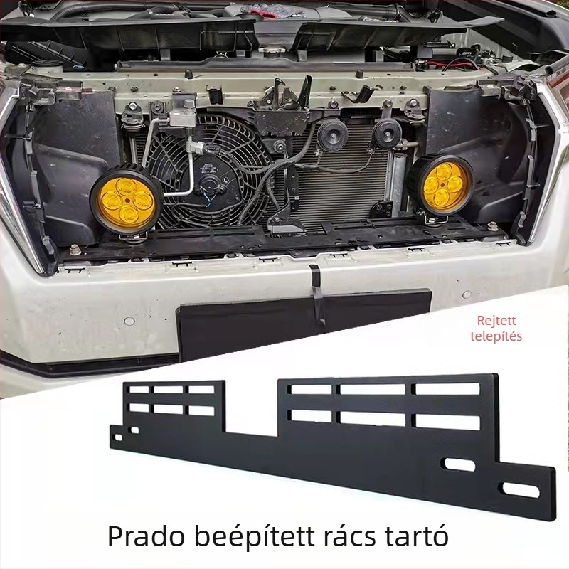 LD-ZJ rozsdamentes acél LED ködlámpa tartó LC200 Pradohoz (14-20), LD márka