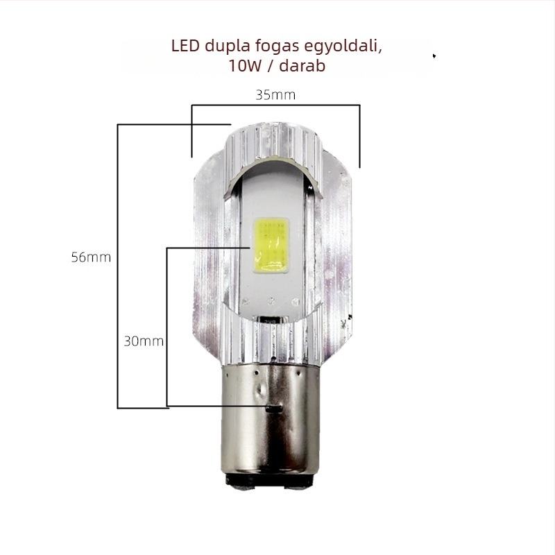 12V-os LED elülső lámpa elektromos kerékpárhoz, két csapszerelés, magas és alacsony fényerő