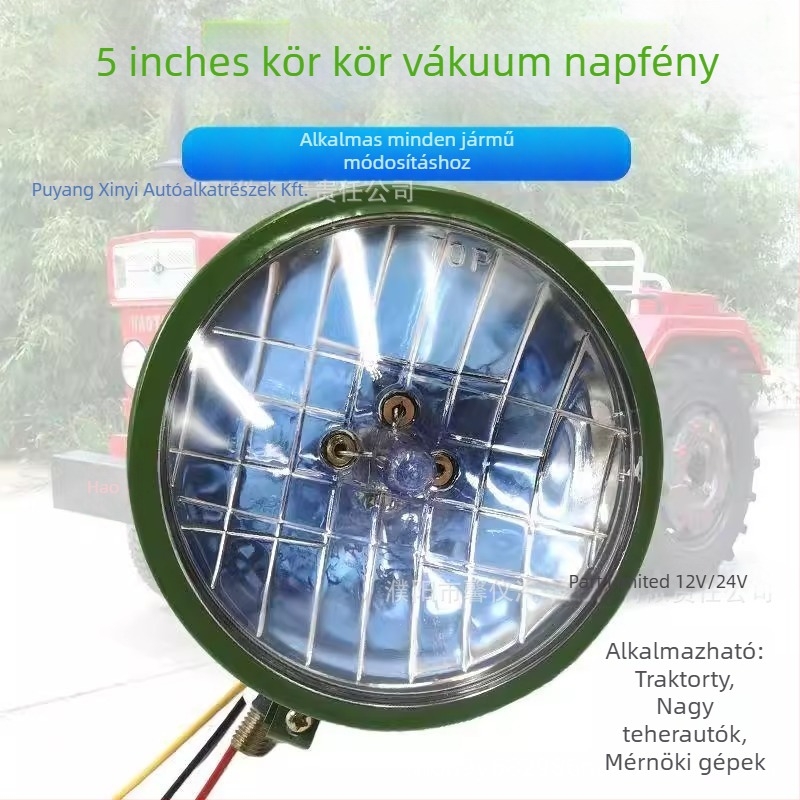 Mezőgazdasági jármű előfényszóró, vákuumos Xenon lámpa, 12V/24V, 5000 lm, egyedi egység