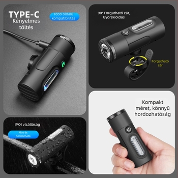 Demonknights Kerékpár első és hátsó lámpák éjszakai tekeréshez hegyi utakon, vízálló