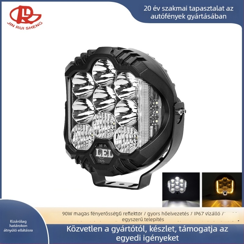 Háromoldalas 90W LED munkalámpa terepjárókhoz IP67 8000LM 9-36V