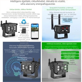Vezeték nélküli IP járműkamera távoli valós idejű megfigyeléssel, 4G támogatás, 3,6 mm objektív, 0,01 lux, IR 20 m, SNR >60 dB, DC12-24V, fém ház, beltéri és kültéri használatra