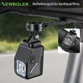 NEWBOLER Kerékpárfény vezeték nélküli távirányítással, távoli és közel fény, a kerékpár eleje alá akasztható, ideális út- és terepkerékpárok éjszakai tekeréséhez