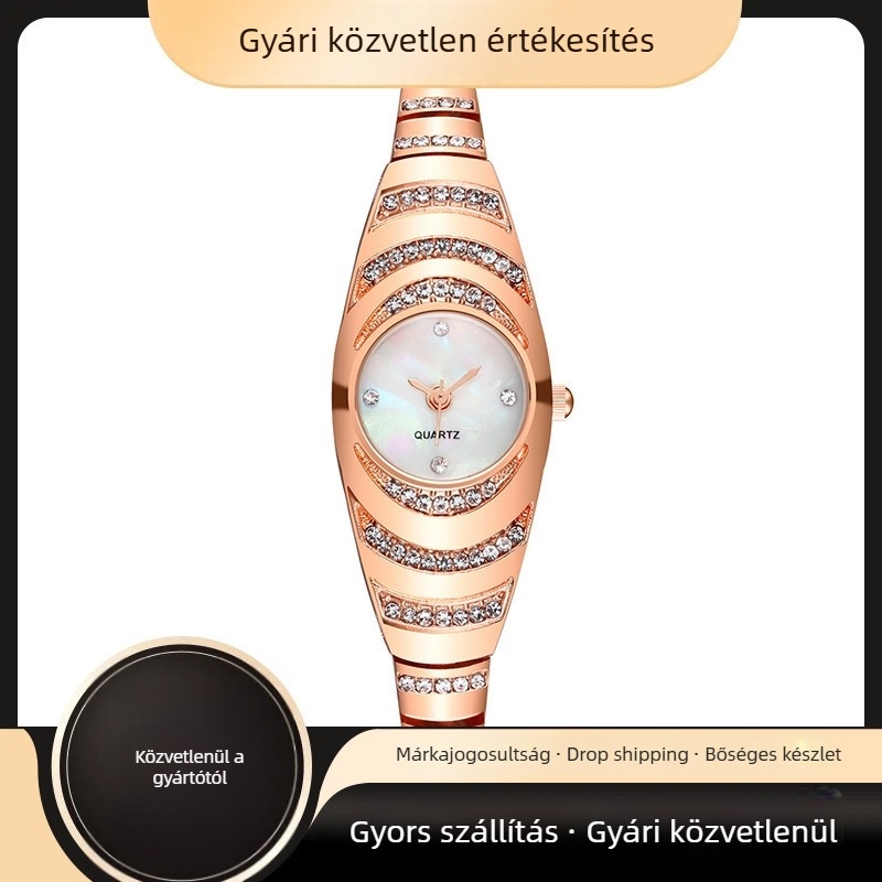 Női kvarc óra, modell M1188; ovális számlap; fém tok és fém szíj; kvarc működés Morning Dragon Sl68