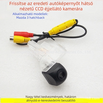 Mazda 3 Hatchback (2014–2017) hátrameneti kamera, kompatibilis az eredeti kijelzővel, HD kép, 12V tápegység, tükrözött kép