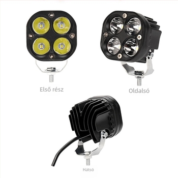 LED motorkerékpár spotlámpa – elektromos motorhoz off-road külső első lámpa, négylevelű lóhere dizájn, alumínium+PC, 40W, 9-30V, 1A