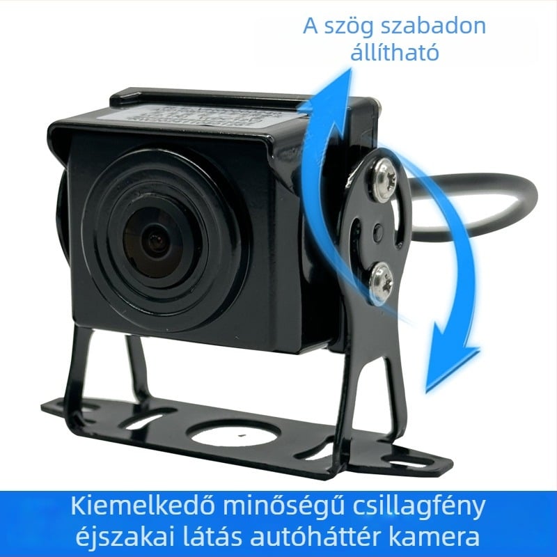 Hatcsatornás teherautó-monitorozó kamera hátrameneti kép, autós DVR, AHD, 1080p, 12V, 180°-ban állítható, fém ház