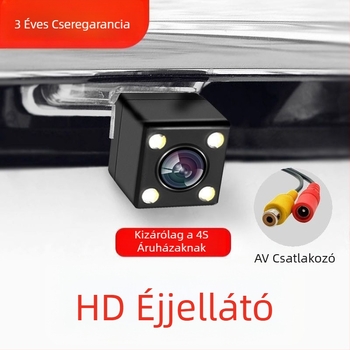 Autó hátsó nézet kamera - vízálló, 720P HD, éjjellátás, lótusz stílusú lencse, LED fények (4/8).
