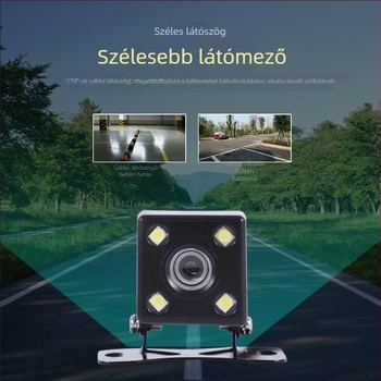 Autó hátsó nézet kamera - vízálló, 720P HD, éjjellátás, lótusz stílusú lencse, LED fények (4/8).