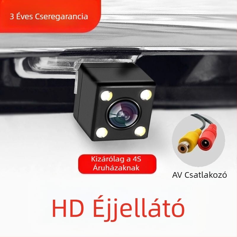 Autó hátsó nézet kamera - vízálló, 720P HD, éjjellátás, lótusz stílusú lencse, LED fények (4/8).