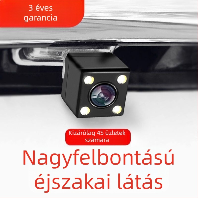 Autó hátsó nézet kamera - vízálló, 720P HD, éjjellátás, lótusz stílusú lencse, LED fények (4/8).