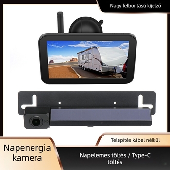 SV Vezeték nélküli autóhátsó kamera kijelzővel és holttér-észleléssel, 1080p/720p/480p felbontás, 110° látószög, AV videójel, modell My-503+s219