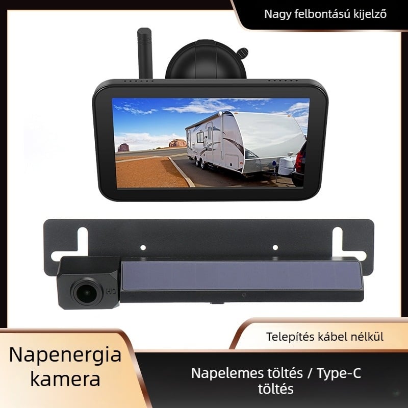 SV Vezeték nélküli autóhátsó kamera kijelzővel és holttér-észleléssel, 1080p/720p/480p felbontás, 110° látószög, AV videójel, modell My-503+s219