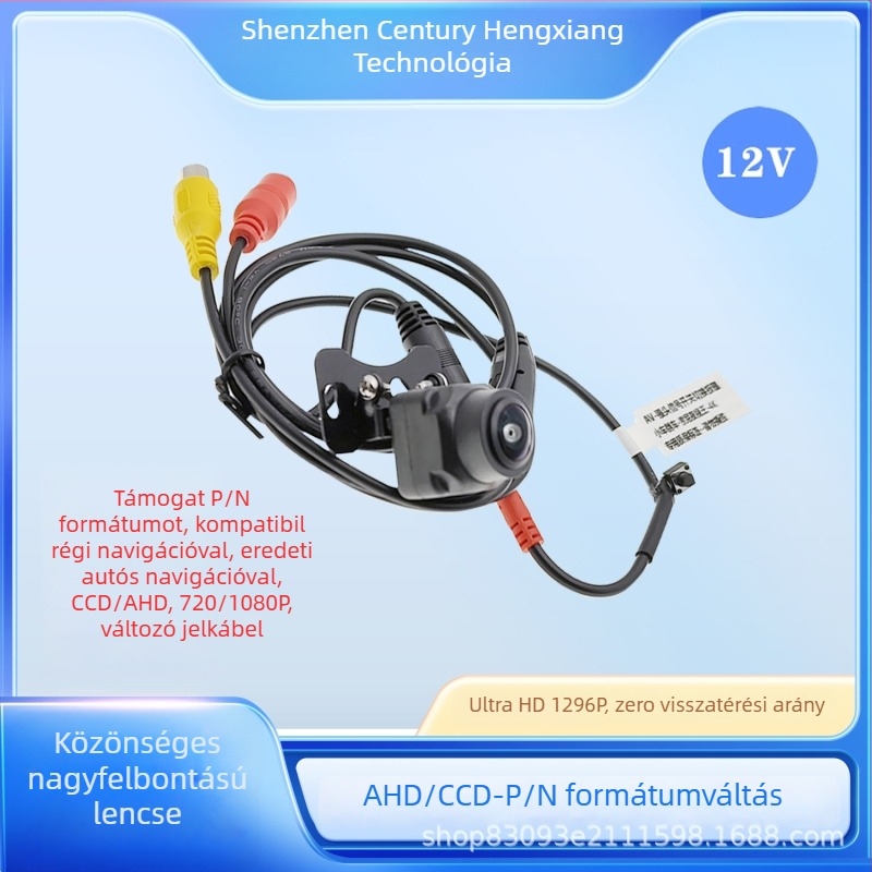 K92 Autóhátsó kamera – 12V, 170° látószög, AHD+CCD videó, 1296 felbontás, ABS ház