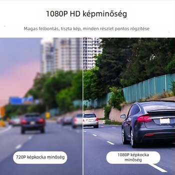 Autós dash cam elöl és hátul kamerákkal — 1080P, éjjellátás, 60fps, AHD videó, 120° látószög