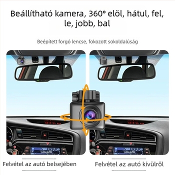 Autós dash cam elöl és hátul kamerákkal — 1080P, éjjellátás, 60fps, AHD videó, 120° látószög