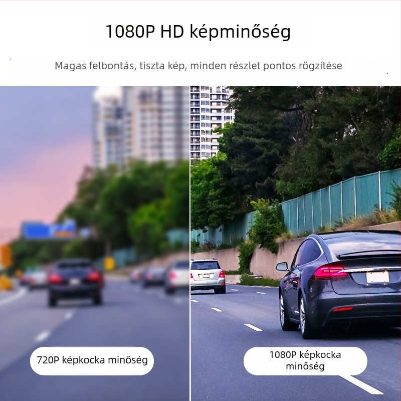 Autós dash cam elöl és hátul kamerákkal — 1080P, éjjellátás, 60fps, AHD videó, 120° látószög