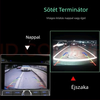 Autó hátsó kamera ultraklar éjszakai látással, AHD 720P, 12V tápegység, 10° állítható szög, GR78 modell, tükrözött kép