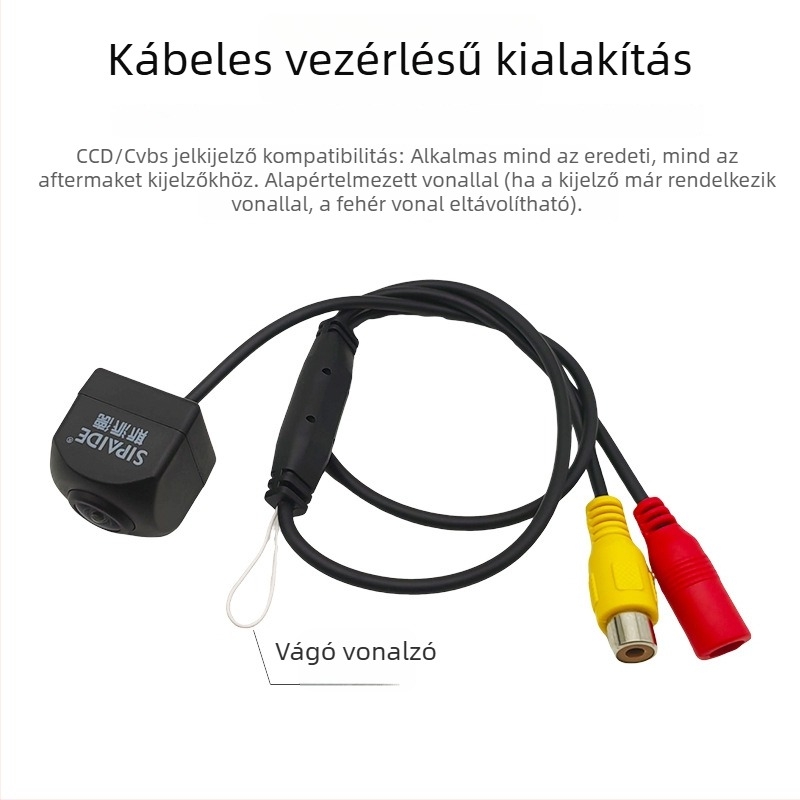 Tolatókamera autóhoz - CCD Ultra HD, 140° látószög, 12V, RCA interfész