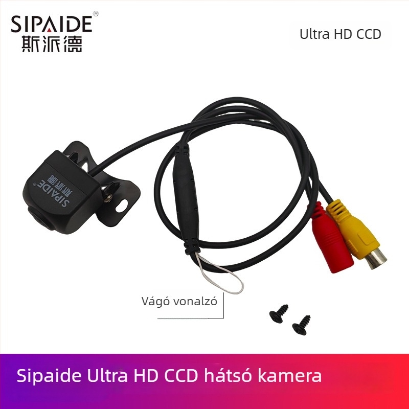 Tolatókamera autóhoz - CCD Ultra HD, 140° látószög, 12V, RCA interfész