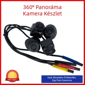 Autó 360° panoráma kamera – all-in-one készlet holttér segéd, AHD 1080p, éjszakai látás, állítható látószög