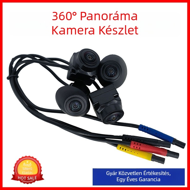 Autó 360° panoráma kamera – all-in-one készlet holttér segéd, AHD 1080p, éjszakai látás, állítható látószög