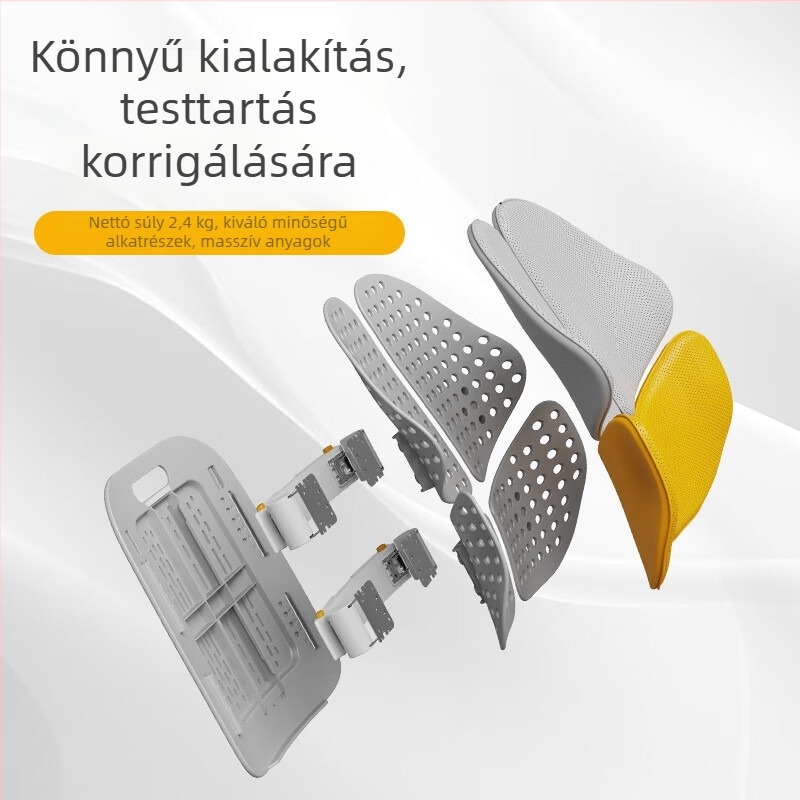 Deréktámasz párna üléshez: lélegző hálószerkezet, szivacs töltet, ergonómikus deréktámasz, univerzális autókhoz, minimalist stílus