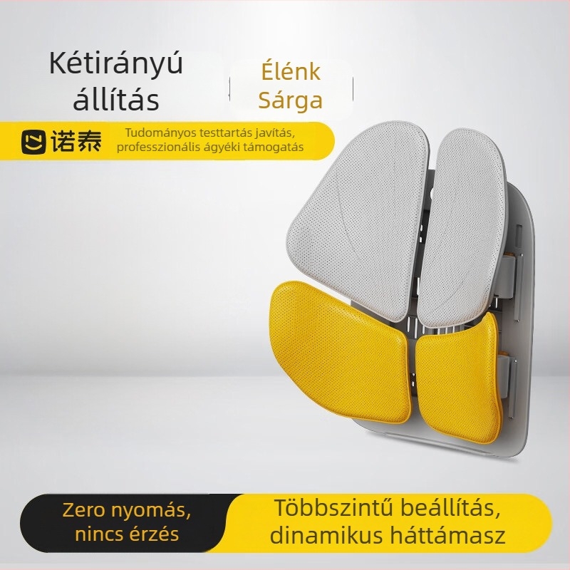 Deréktámasz párna üléshez: lélegző hálószerkezet, szivacs töltet, ergonómikus deréktámasz, univerzális autókhoz, minimalist stílus