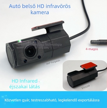Autó 360° infravörös kamera, 1080P éjszakai látás, 140° állítható látószög, AHD videó