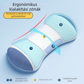 Memoryhabos ágyéki párna alvásra, ergonómikus deréktámasz, pamut huzat