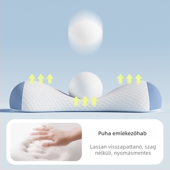 Memoryhabos ágyéki párna alvásra, ergonómikus deréktámasz, pamut huzat