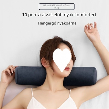 Henger alakú memóriahabos párna vászon huzattal, modern minimalist dizájn