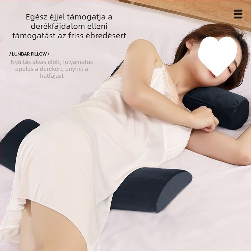 Henger alakú memóriahabos párna vászon huzattal, modern minimalist dizájn