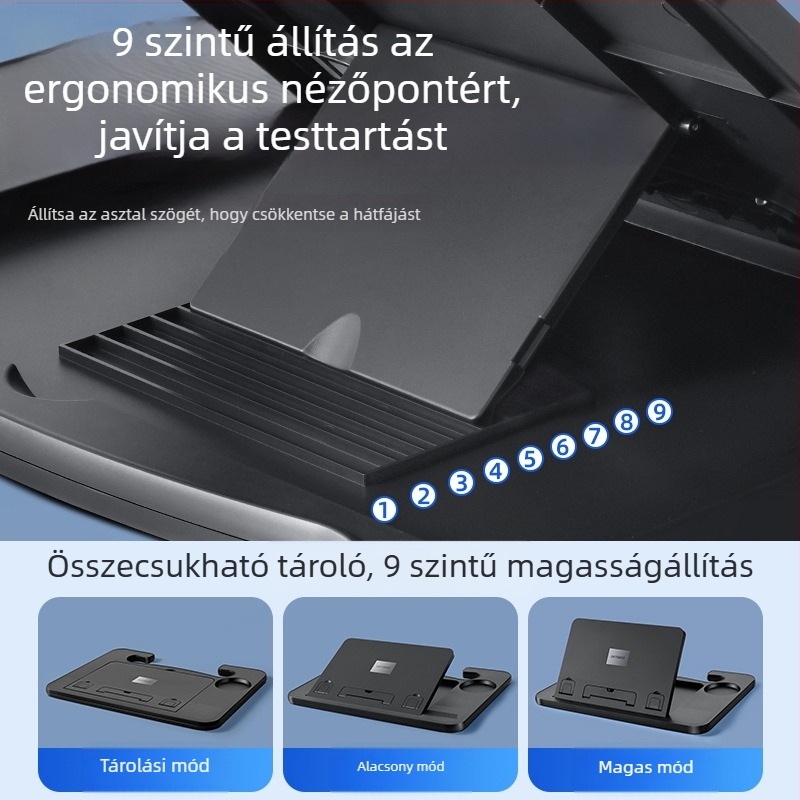 Autóba szerelhető többfunkciós kisasztal a kormányhoz, beépített telepítés, műanyag és egyéb anyagok, univerzális kompatibilitás
