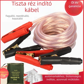 Autó Akkumulátor Indítókábelek tiszta réz vezetőkkel és krokodil klipszekkel