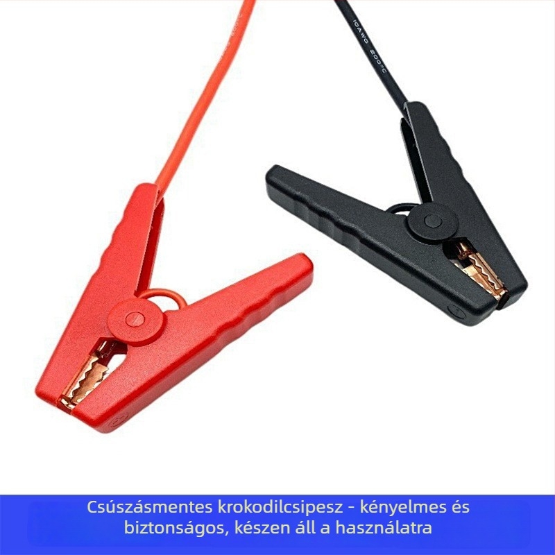 EC5 autó ugrócsipesz – tiszta réz vezetékek, szilikon-kábel, vas test; polaritás elleni védelem, többszintű védelem, kompatibil 12V autóakkumulátorral