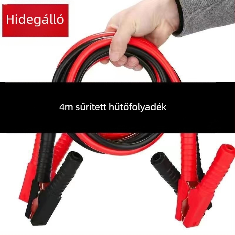 Autóakkumulátor indító kábelek csipeszekkel