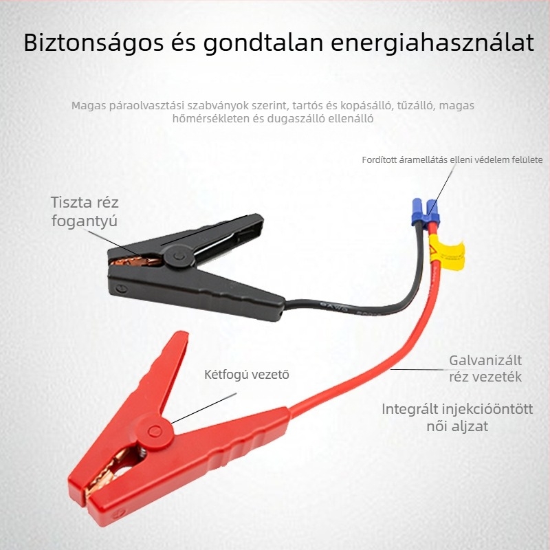EC5 csatlakozóval ellátott akkumulátorindító kábel szilikon klipszzel – autóindításra, standard hosszúságú