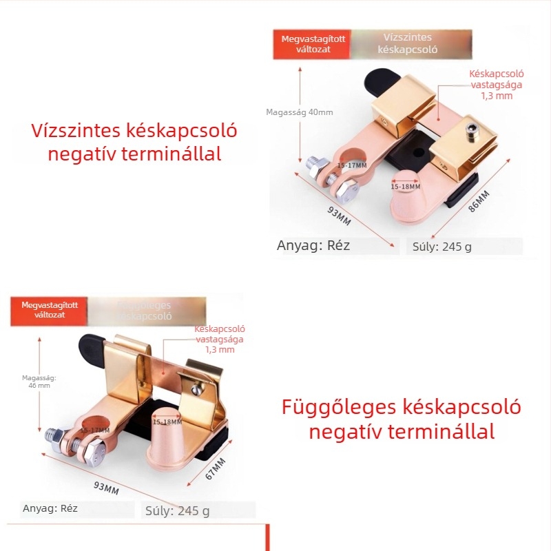 Haowei negatív tápellátás-kikapcsoló autókhoz – függőleges/vízszintes kialakítás, tiszta réz, 12V–24V, autók, teherautók és triciklik számára