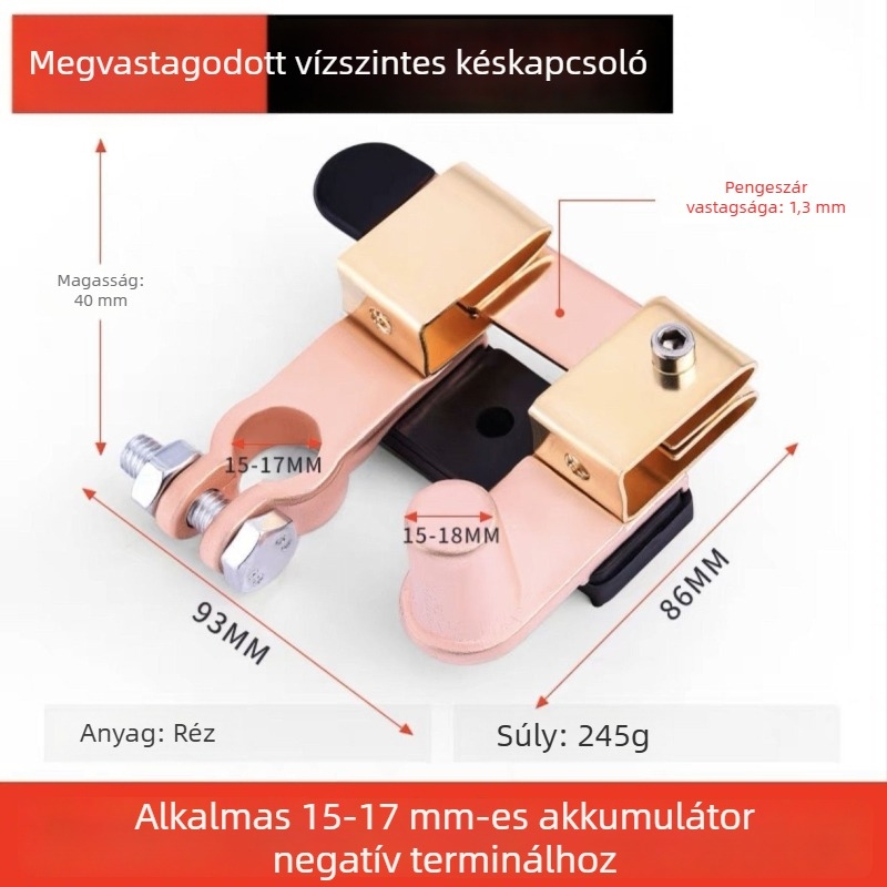 Haowei negatív tápellátás-kikapcsoló autókhoz – függőleges/vízszintes kialakítás, tiszta réz, 12V–24V, autók, teherautók és triciklik számára