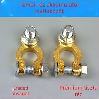 Tiszta rézből készült autóakkumulátor terminálklipsz, vastagodott csatlakozó