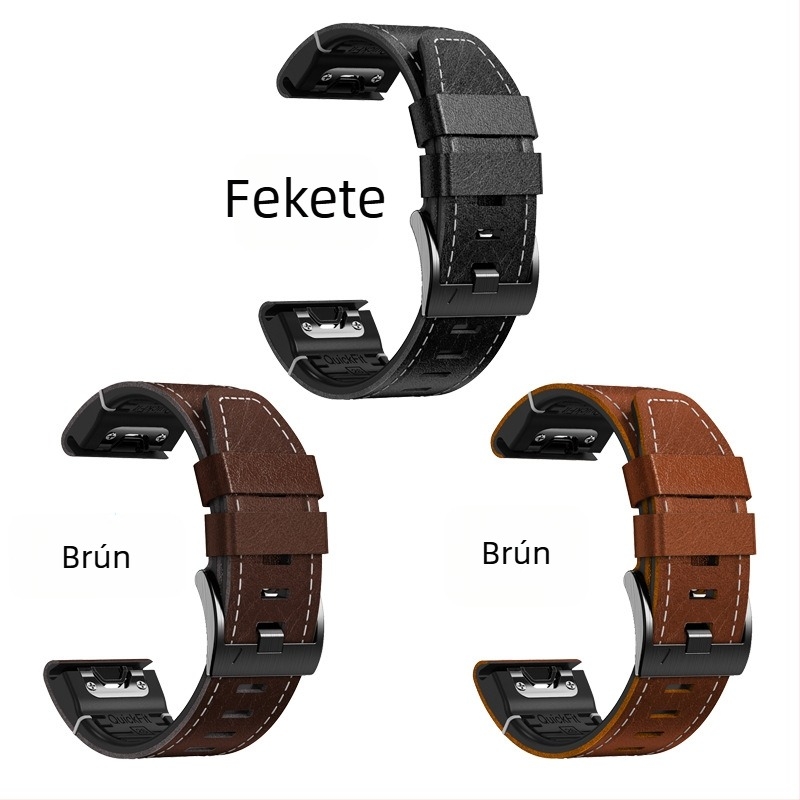 Garmin óraszíj - valódi bőr, kompatibil Garmin órákkal, tűcsattal, 50 g