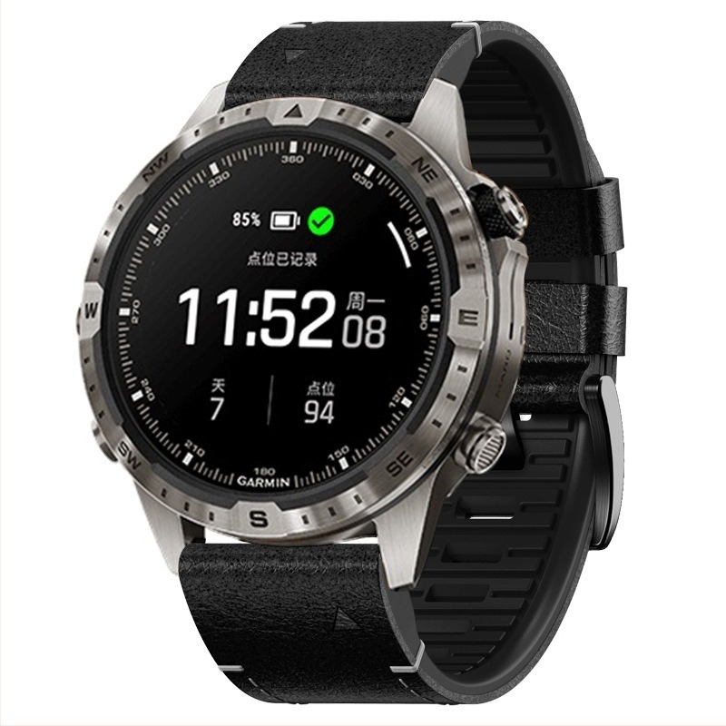 Garmin óraszíj - valódi bőr, kompatibil Garmin órákkal, tűcsattal, 50 g